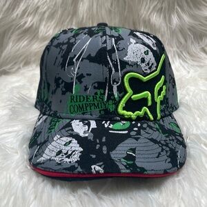 Fox Racing Black and Yellow Graphic Cap Size 7 1/4